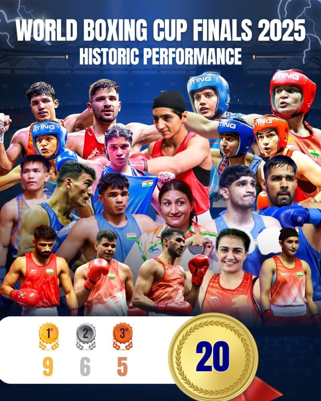 INDIA’S BOXING DOMINANCE: Record-Breaking 20 Medals, Including 9 Golds, at World Boxing Cup Finals 2025!