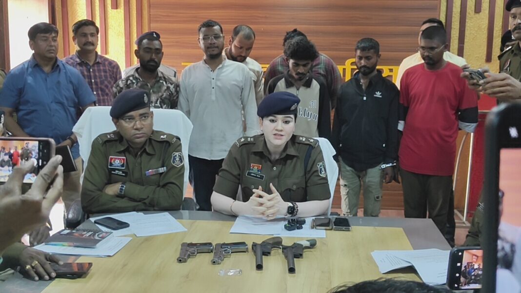 Seven Arrested for Brandishing Weapons, Spreading Panic in Shankarpur; Pistols and Country-Made Firearms Seized