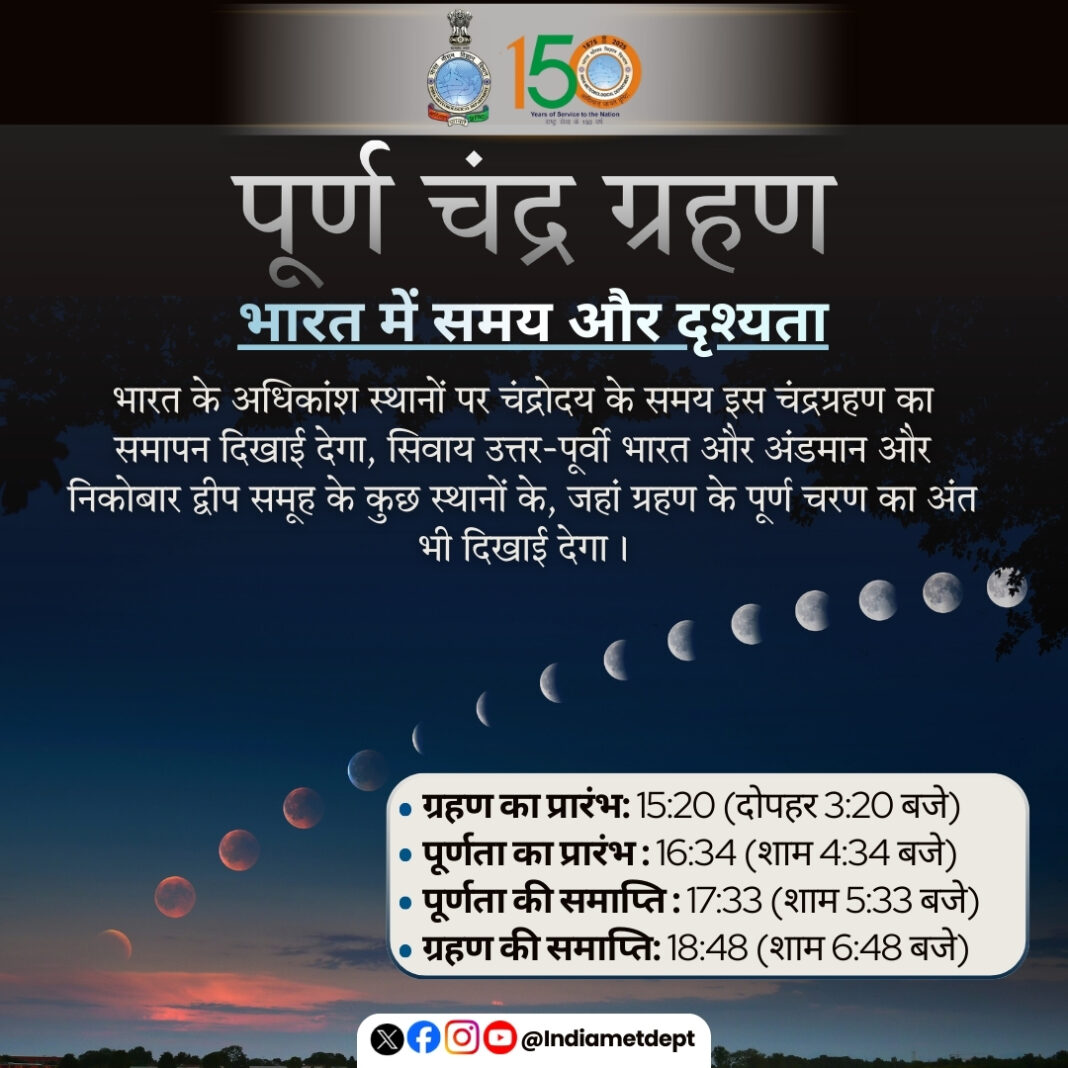 पूर्ण चंद्र ग्रहण 3 मार्च 2026: ब्लड मून की लालिमा से रंग जाएगा आसमान, भारत में चंद्रोदय पर दिखेगा अद्भुत नजारा