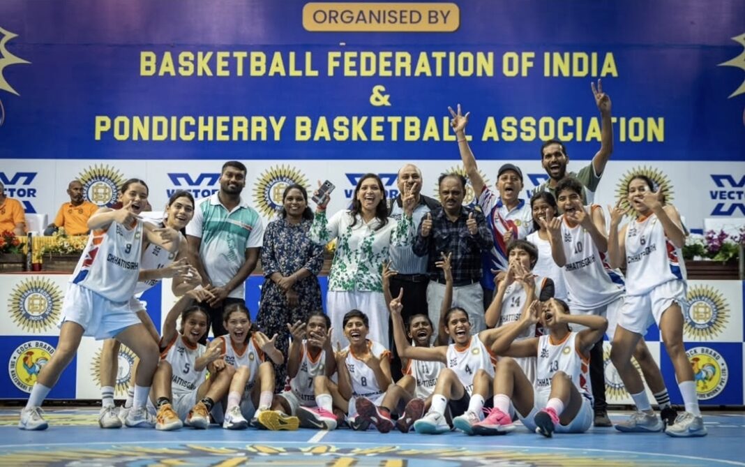 Chhattisgarh Girls’ Basketball Team Wins Gold Medal at Junior National Basketball Championship
