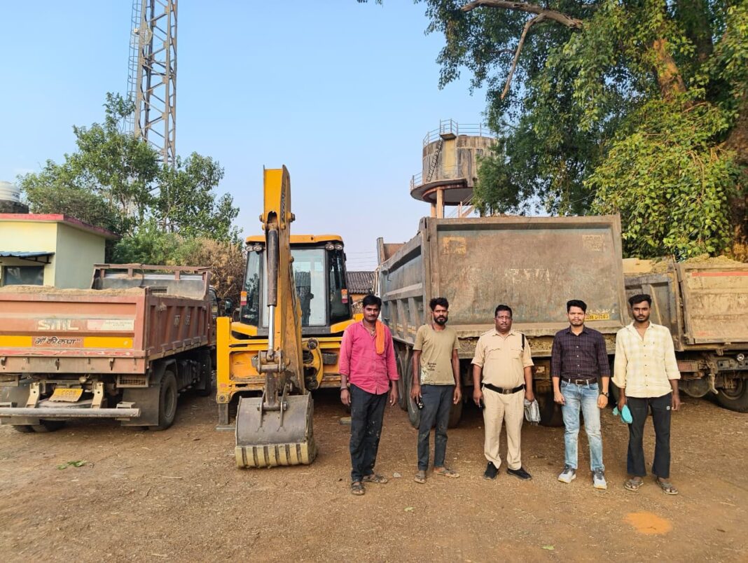 Five Vehicles Seized in Rajnandgaon for Illegal Mining and Transportation of Minerals