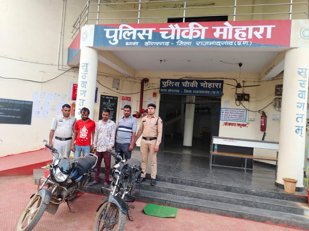 Three-Member Motorcycle Theft Gang Busted in Rajnandgaon; Two Stolen Bikes Recovered