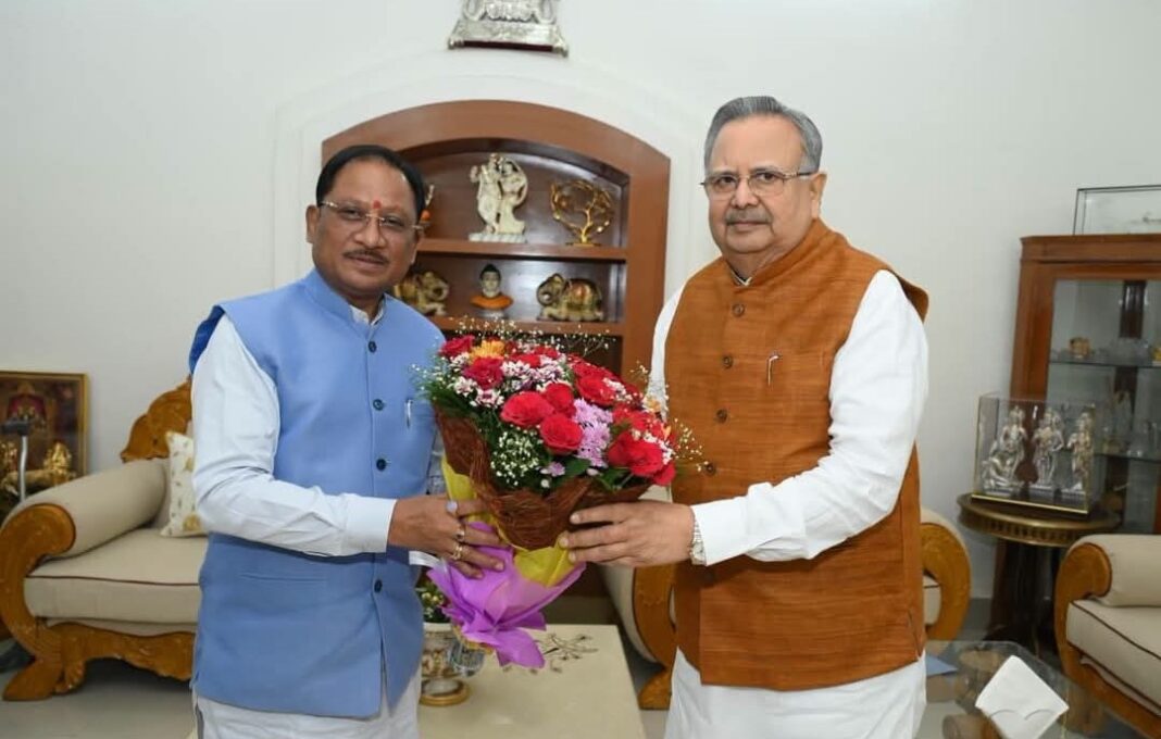 Raman Singh Meets Vishnu Deo Sai to Discuss Rajnandgaon Industrial Projects