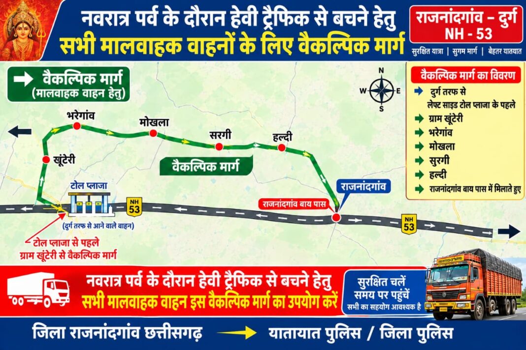 Maa Bamleshwari Darshan: Traffic Advisory Issued for Navratri, Heavy Vehicles Restricted in Rajnandgaon